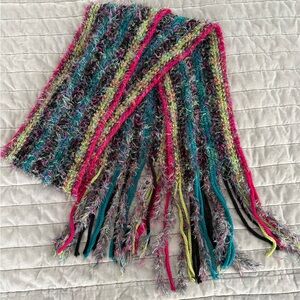 Colorful Fringed Knit Scarf